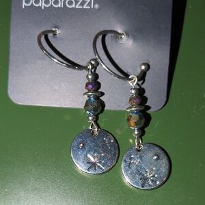 Paparazzi Silver Earrings with Multicolor Beads